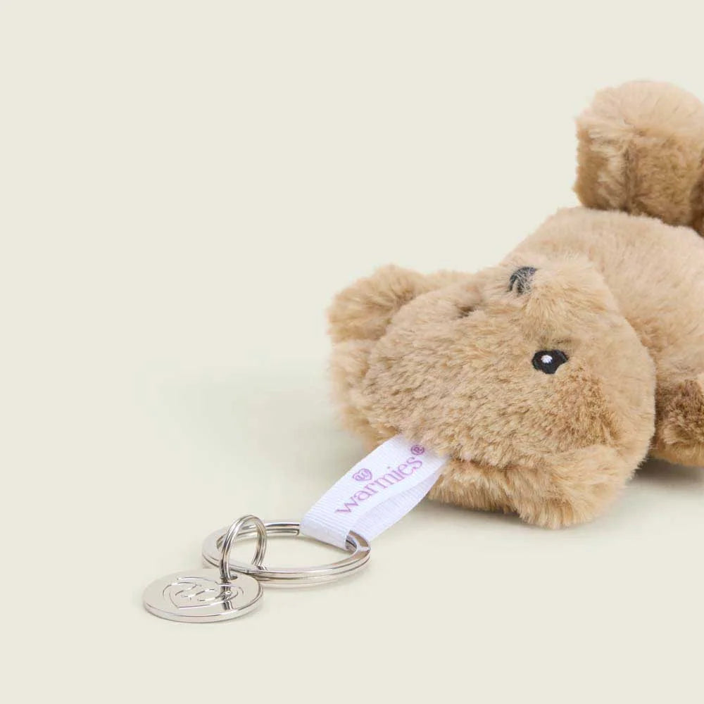 Brown Curly Bear Warmies Mini Bag Charm