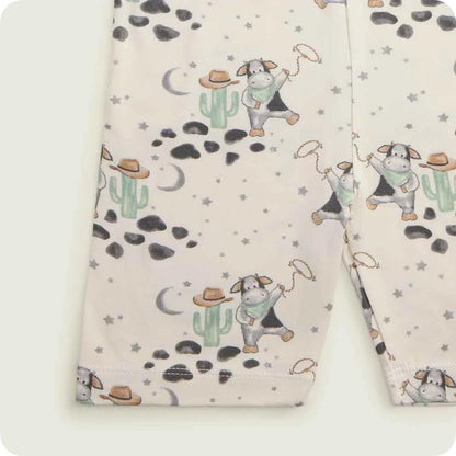 Black and White Cow Shorties Pajamas