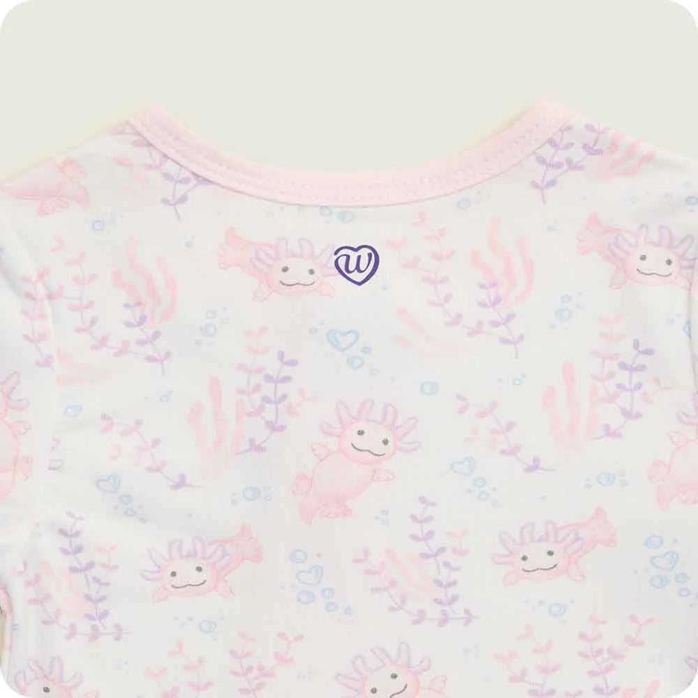 Pink Axolotl Footie Pajamas