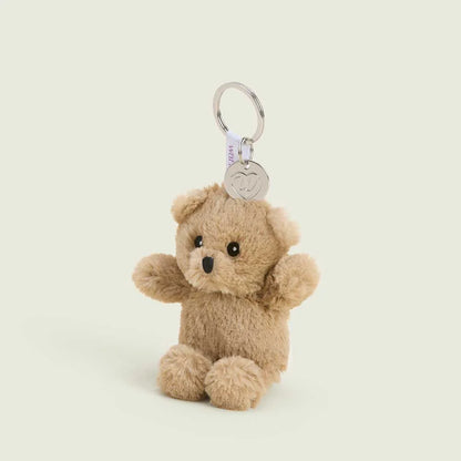 Brown Curly Bear Warmies Mini Bag Charm