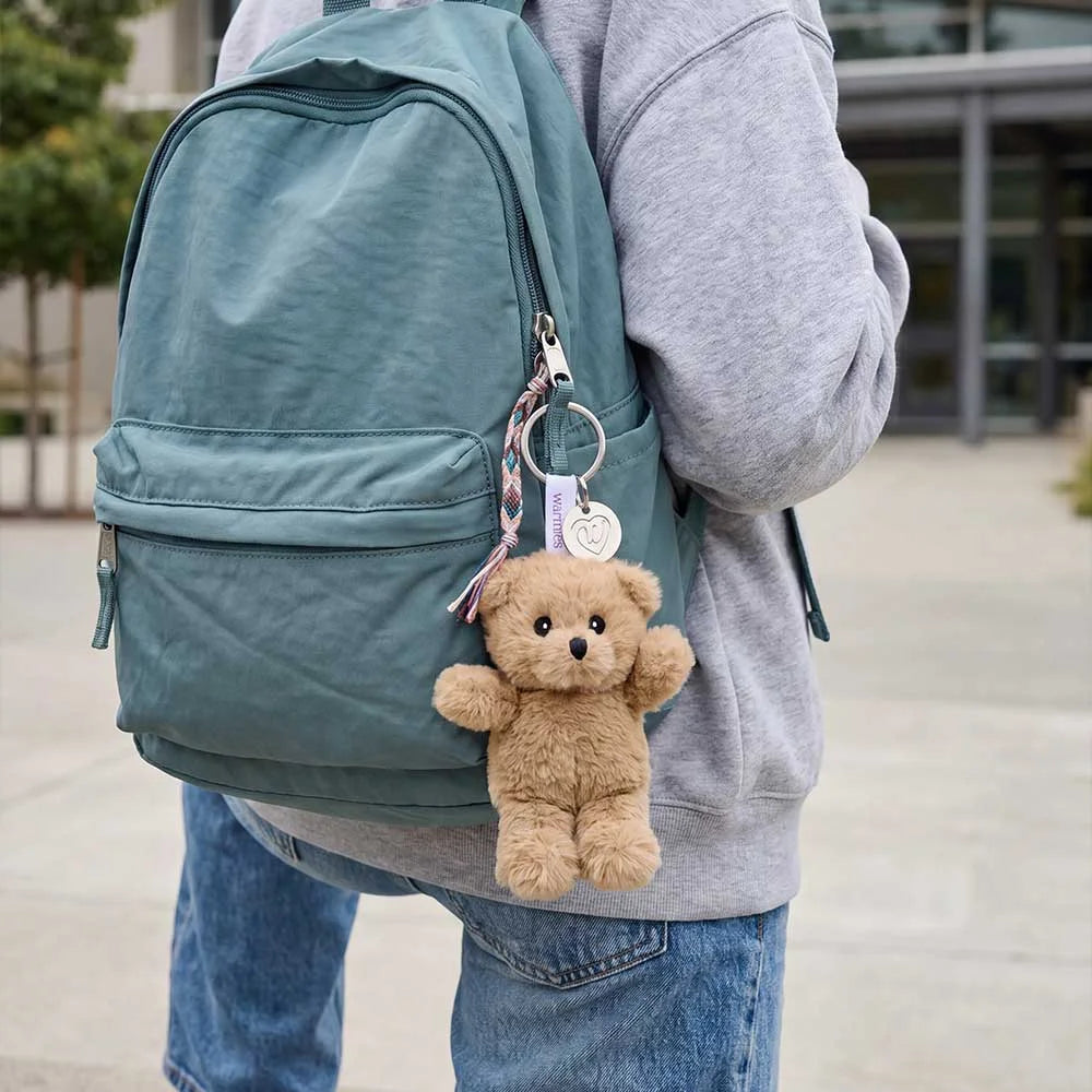 Brown Curly Bear Warmies Mini Bag Charm