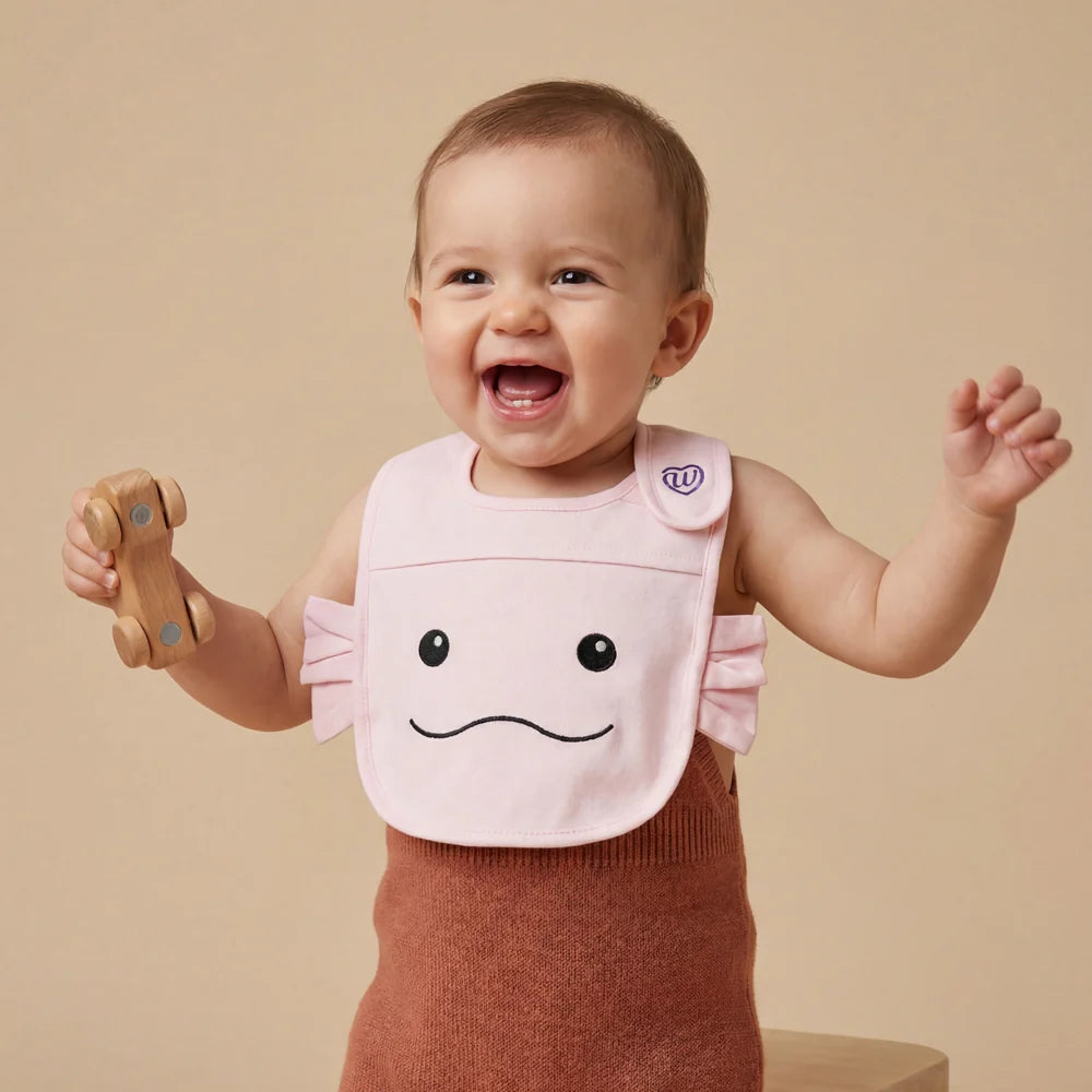 Pink Axolotl Bib Set